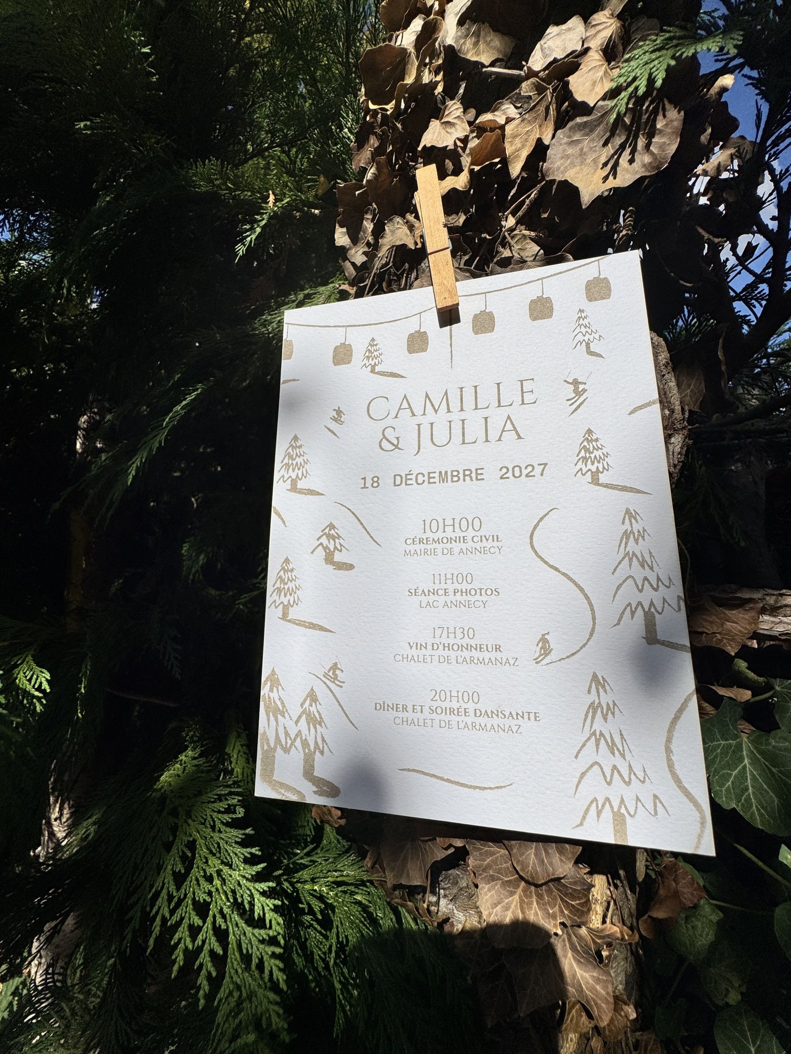 Invitation Faire-Part de Mariage gravée au lazer sur machine Xtool