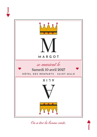 Faire-part Roi & Reine de cœur