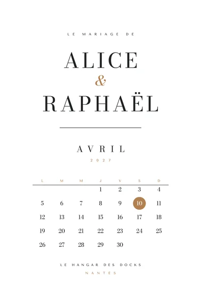 Faire-part Calendrier