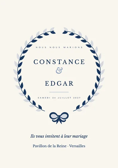 Faire-part Couronne de laurier