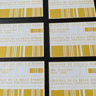 Personnalisez votre mariage avec des tickets d’entrée élégants