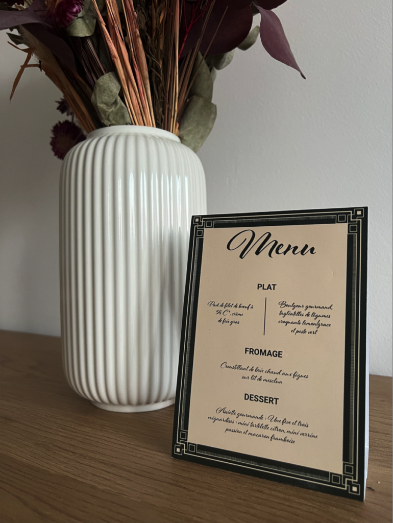 Menus sur mesure mariage