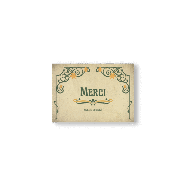 Carton de Remerciement Métro – Collection Art Nouveau