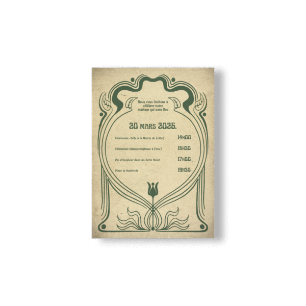 Faire-Part Métro – Collection Art Nouveau