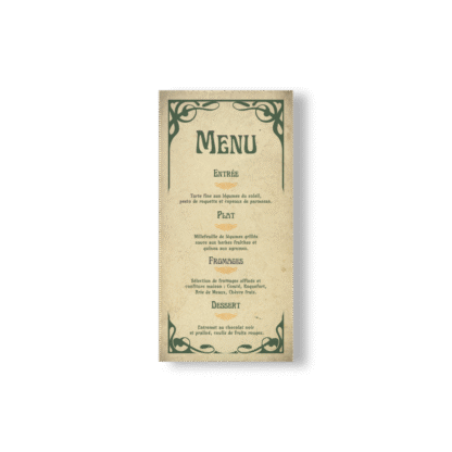 Menu Métro – Collection Art Nouveau