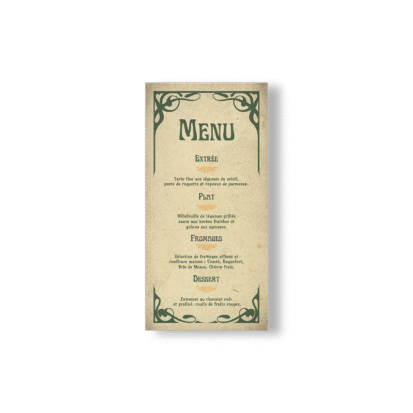 Menu Métro – Collection Art Nouveau