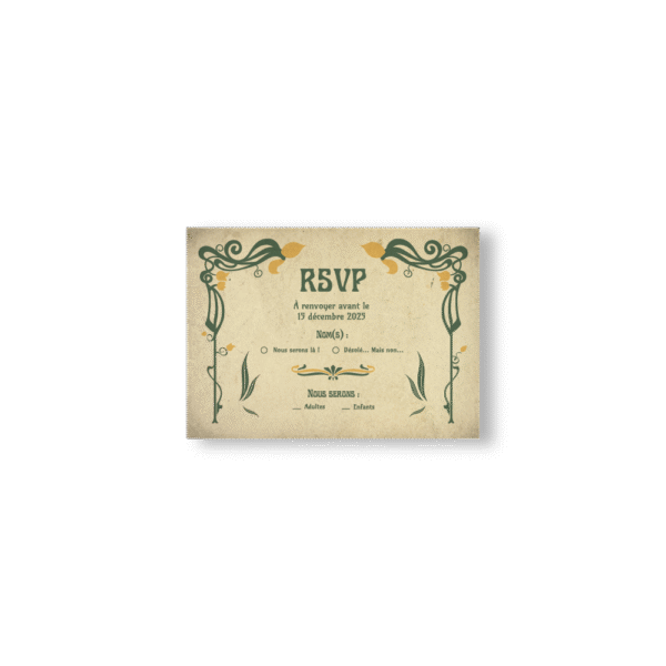Carte RSVP Métro – Collection Art Nouveau