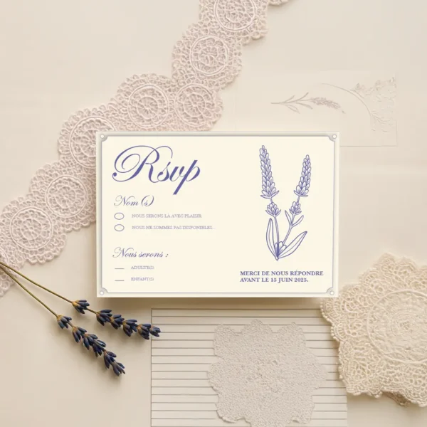 Carte RSVP - Collection "Dentelles"