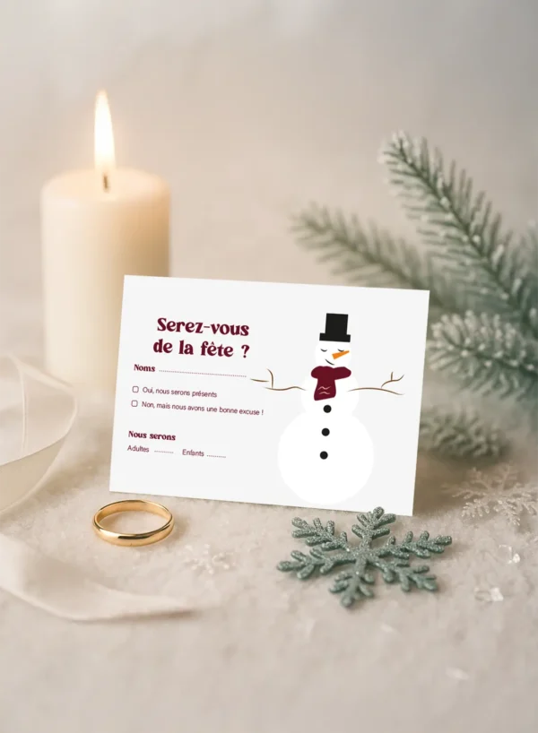 Carte de Remerciement – Collection Hiver Chalet