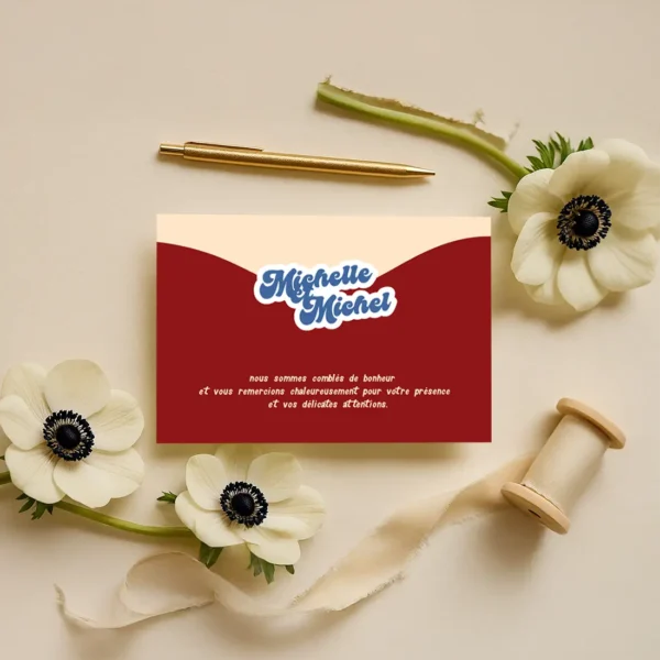 Carte de Remerciement Anémone – Collection Fleur