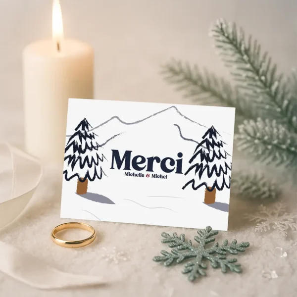 Carte de Remerciement – Collection Hiver Sapin