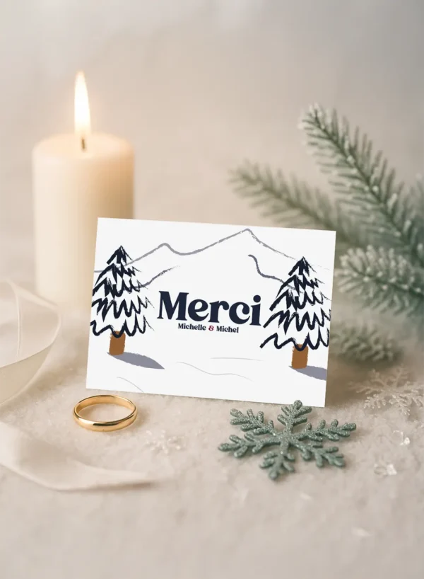Carte de Remerciement – Collection Hiver Sapin