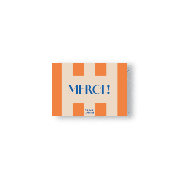 Carte de Remerciement Deauville – Rayures Oranges