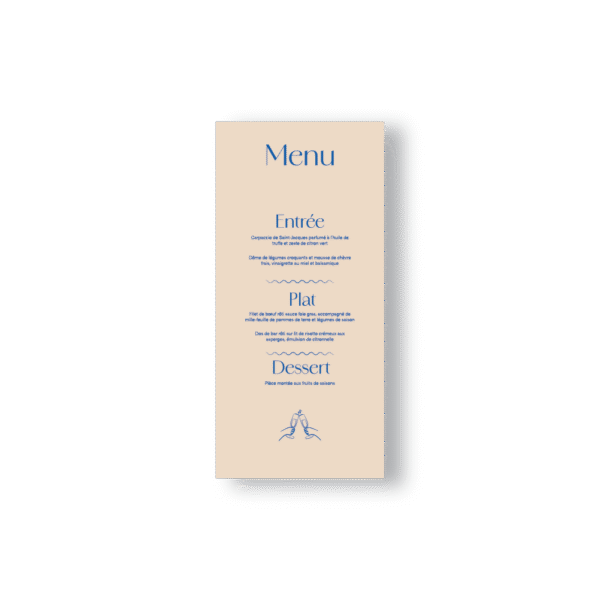 Menu de Mariage Dolce Vita – Version Clean