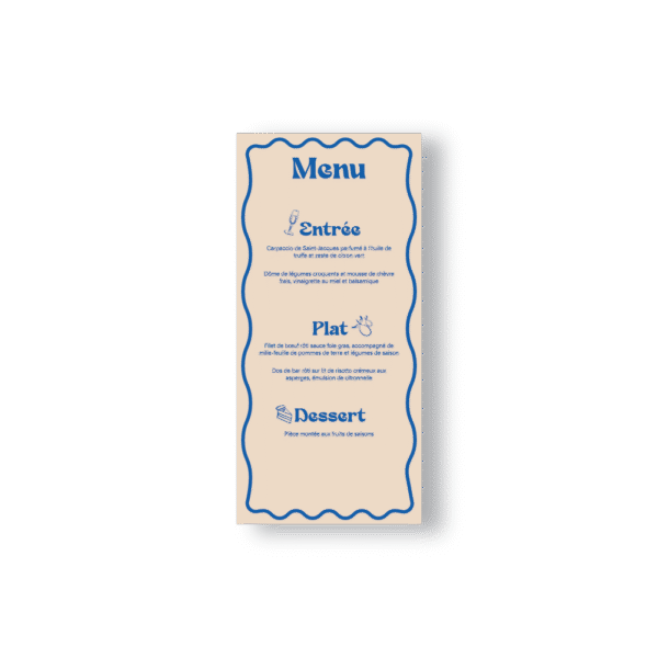 Menu de Mariage Dolce Vita – Version Illustrée