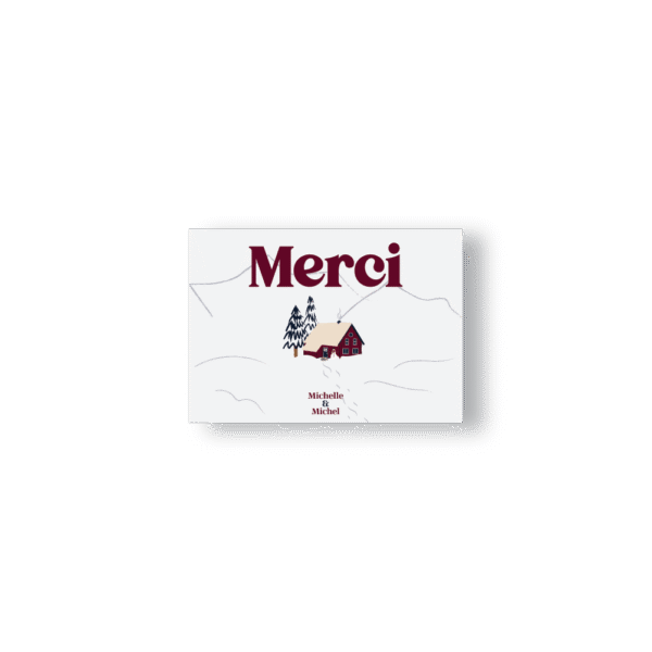 Carte de Remerciement – Collection Hiver Chalet