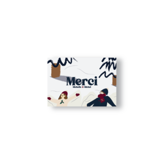 Carte de Remerciement – Collection Hiver Bonhomme de Neige