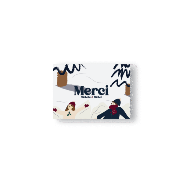 Carte de Remerciement – Collection Hiver Bonhomme de Neige