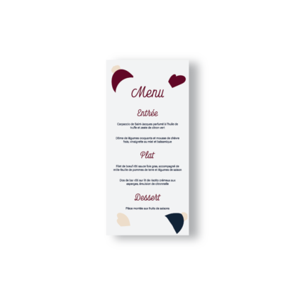 Menu – Collection Hiver Bonhomme de Neige
