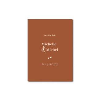 Save the Date Minimaliste Mon Coeur - Chocolat & Ivoire