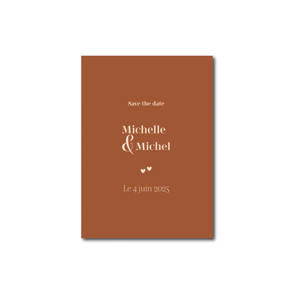 Save the Date Minimaliste Mon Coeur - Chocolat & Ivoire