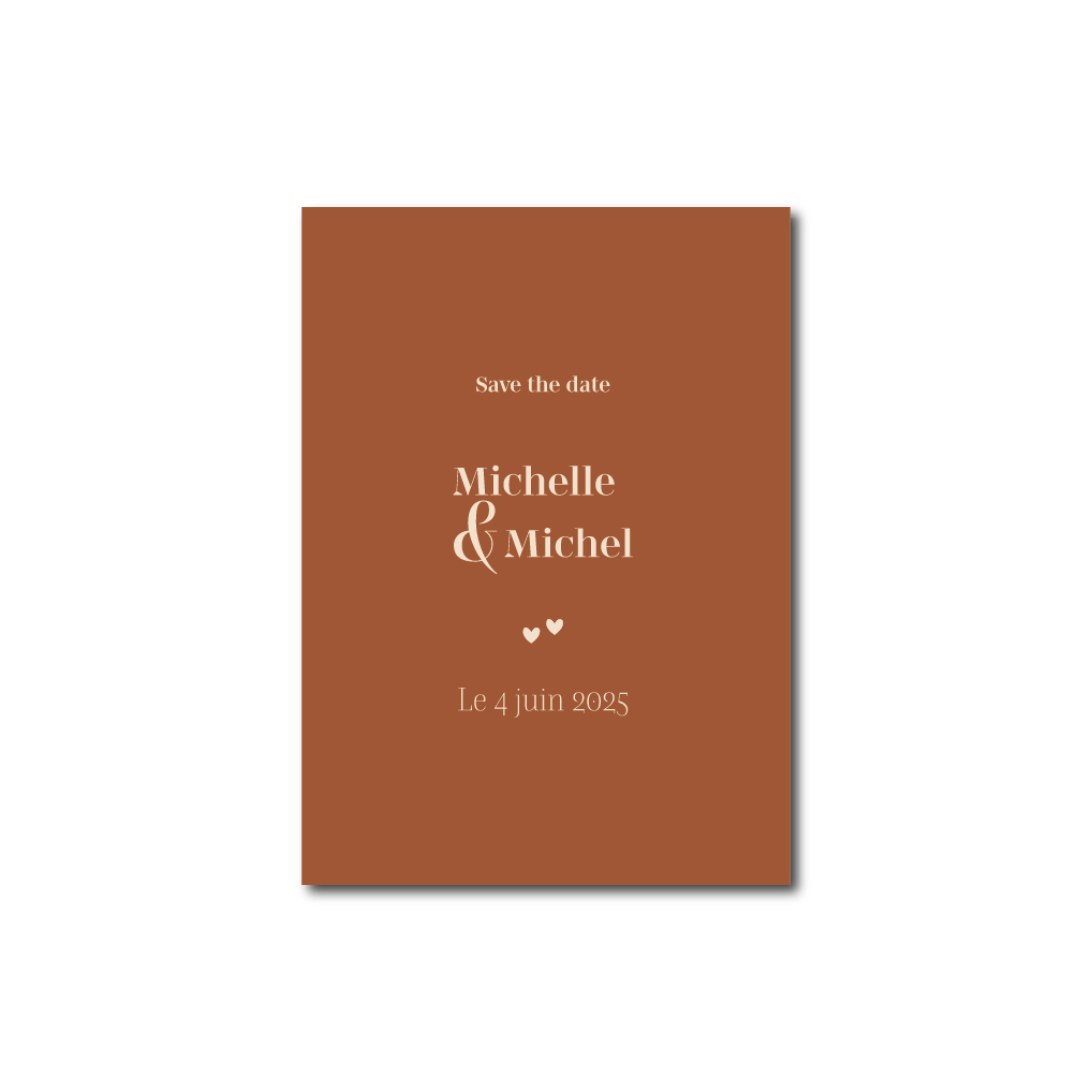 Save the Date Minimaliste Mon Coeur - Chocolat & Ivoire