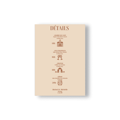 Faire-Part – Collection Minimaliste Beige & Chocolat