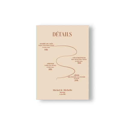 Faire-Part Minimaliste Fleuri Beige & Chocolat