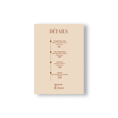 Faire-Part Minimaliste Fleuri Beige & Chocolat