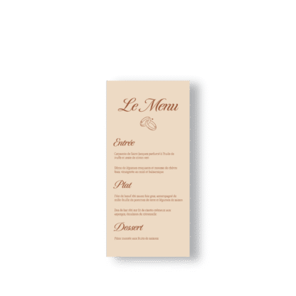 Menu de Mariage Minimaliste Simple – Chocolat