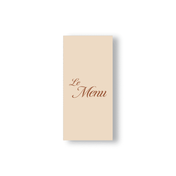 Menu de Mariage Minimaliste Script Élégant – Chocolat