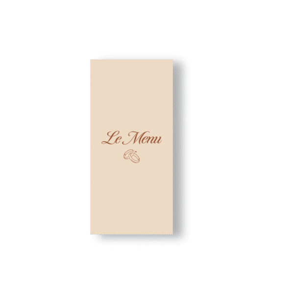 Menu de Mariage Minimaliste Alliances – Chocolat