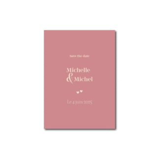 Save the Date Minimaliste Coeur - Rose Poudré