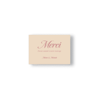 Carte de Remerciement Minimaliste Script – Rose Poudré