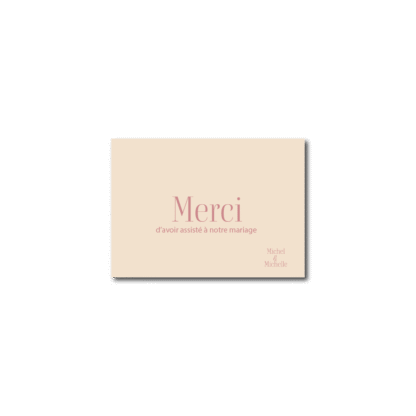 Carte de Remerciement Minimaliste Simple – Rose Poudré