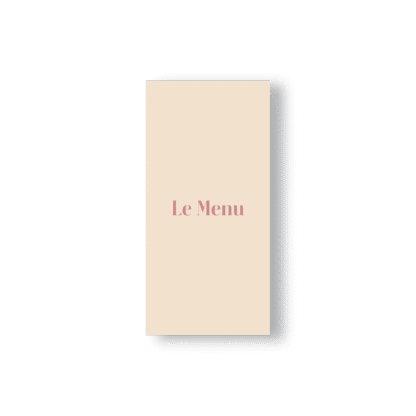 Menu de Mariage Minimaliste Moderne – Rose Poudré