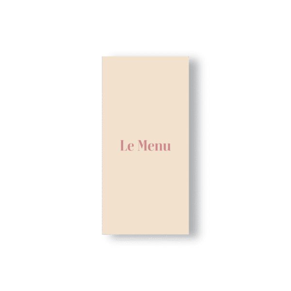 Menu de Mariage Minimaliste Moderne – Rose Poudré