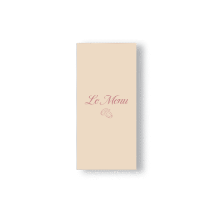 Menu de Mariage Minimaliste Alliances – Rose Poudré