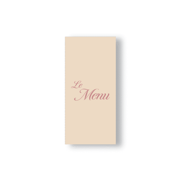 Menu de Mariage Minimaliste Script Élégant – Rose Poudré