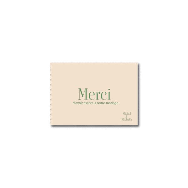 Carte de Remerciement Minimaliste Simple – Vert Sauge