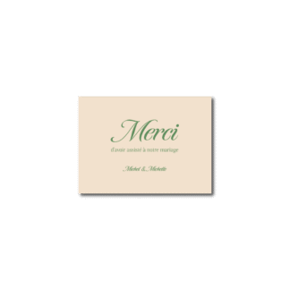 Carte de Remerciement Minimaliste Script Élégant – Vert Sauge