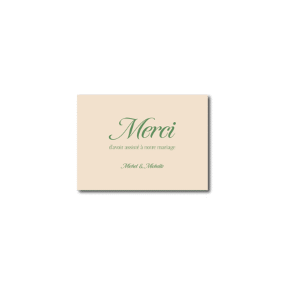 Carte de Remerciement Minimaliste Script Élégant – Vert Sauge