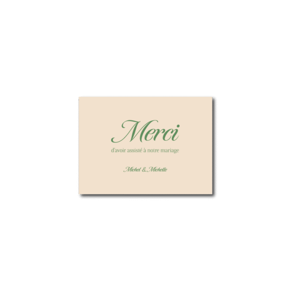 Carte de Remerciement Minimaliste Script Élégant – Vert Sauge