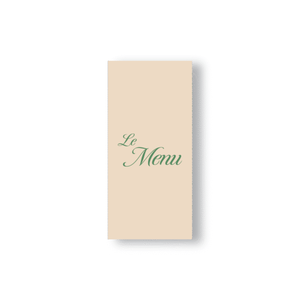 Menu de Mariage Minimaliste Script – Vert Sauge