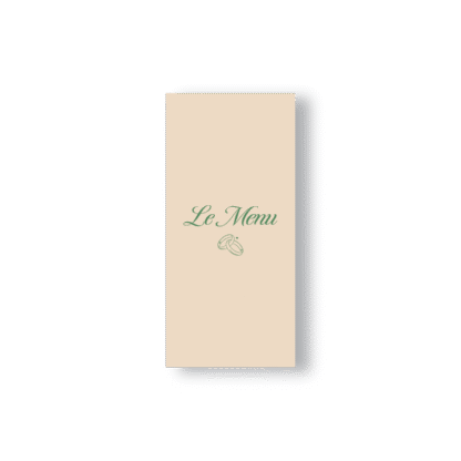 Menu de Mariage Minimaliste Alliances – Vert Sauge
