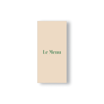 Menu de Mariage Minimaliste Simple – Vert Sauge