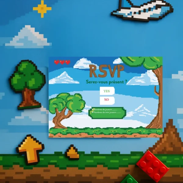 Carte RSVP – Collection Pixel