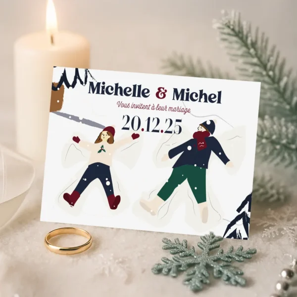 Faire-Part – Collection Hiver Bonhomme de Neige