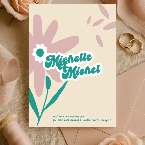 Faire-part "Échinacée" – Collection Fleur