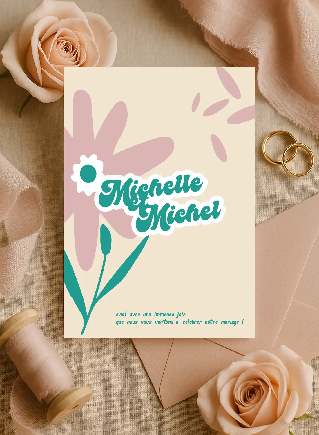 Faire-part "Échinacée" – Collection Fleur